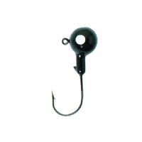 047708728492 - JIGS & LURES - NON-LEAD BLACK SINGLE WHITE EYE BALL HEAD JIG WITH BARB 1/32OZ - Model:NLJB05-132 - BLACK - Enheder per pakke: 6