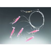 4005652264417 - Edition Sea, sildeforfang, mini reje - Længde:130cm. - Farve:R&oslash;d - 001 4792 051<br>Edition Sea Herring Mini Shrimp Rig pink 0.45/0.45mm 130cm 5x