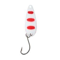 4005652821566 - Pro Staff Series Swindler Spoon - 30mm. - Vægt:2.3g. - Farve:Hvid/rød - 001 6067 204<br>With a tumbling run for more passive trouts. Can be guided extremely slow. Top in the cold season.