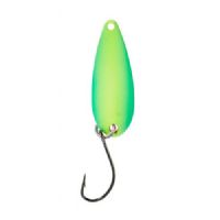 4005652821573 - Pro Staff Series Swindler Spoon - 30mm. - Vægt:2.3g. - Farve:Grøn/Gul, UV - 001 6067 205<br>With a tumbling run for more passive trouts. Can be guided extremely slow. Top in the cold season.