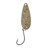 4005652821580 - Pro Staff Series Swindler Spoon - 30mm. - Vægt:2.3g. - Farve:Brun/Sort dots, UV - 001 6067 206<br>With a tumbling run for more passive trouts. Can be guided extremely slow. Top in the cold season.