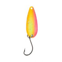 4005652821658 - Pro Staff Series Swindler Spoon - 30mm. - Vægt:2.3g. - Farve:Pink/gul/orange glimmer, UV - 001 6067 213<br>With a tumbling run for more passive trouts. Can be guided extremely slow. Top in the cold season.