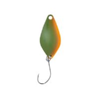 4005652830414 - Pro Staff Series Sunny spoon - 2.5mm. - Vægt:1.4g. - Farve:Green-Orange, UV - 001 6083 008<br>Extra-small and light spoons for fishing in summer when the trout are in the upper layers of water and look-out for small bait. Most colours are on the muted side, which has proved extremely effective on passive fishes.