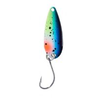 4005652832630 - Pro Staff Series Swindler Spoon - 30mm. - Vægt:2.3g. - Farve:Blå/gul/orange/sort dots, UV - 001 6067 220<br>With a tumbling run for more passive trouts. Can be guided extremely slow. Top in the cold season.