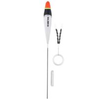 4005652839097 - Trout Attack, B. Slim Jim fl&aring;d med glaslod og gummistoppere - Vægt:4g. - 001 6090 104<br>First-class float sets consisting of high-quality trout floats with small bodies, matching glass weights, triple swivels and line stoppers.