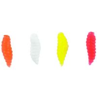 4005652839875 - Feedermaster, Soft Casters - 10mm. - Farve:Ass.mix - Baittype:Pinkies - 001 6210 010<br>The bait is combined with natural bait on the hook. Thanks to their buoyancy they neutralise the dead weight of the hook and hence afford the genuine baits much more natural presentation. The bright-coloured maggots arouse the attention of the fish in cloudy waters. Very natural shape, 10 fletline, colours: yellow, orange, Japanese red and white. Content: 40 pieces, each colour 10 pieces.
