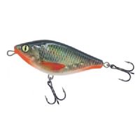 4005652853130 - Shirasu Jerk Bait wobler - 120mm. - Vægt:70g. - Farve:Clear Roach, UV - arbejdsdybde150cm - Baittype:Jerk Bait - 001 3357 004<br>Absolute top-class hardbait: Developed by our Shirasu Pro Staff team, produced in the EU! The hardbait features the highest quality workmanship and technical sophistication, including TSS (Twin Top Water System) or Cast & Balance systems. The true value of a high-quality hardbait, however, only becomes apparent when you look at its performance, which ultimately decides whether it is a success or a failure. Each type of hardbait in the Shirasu series has its own individual features, precisely matched to the type of guide and the expected target fish. The Twitch hardbait, for example, swings out sideways (Walk the Dog), the Asp hardbait vibrates at a high frequency and the Deep Diver is aggressive. Our Pro Staffers have spent countless
hours and tests on the water optimising these features. Each individual hardbait is put through a test basin at the manufacturer’s before delivery. This means that you can be 100% sure that only perfectly running hardbaits leave the production.
All plugs are lead-free and fitted with steel balls. Caution: extremely sharp trebles! 

The Shirasu Jerk Bait is easy to jerk and reel in. When jerked, it breaks out sideways. When reeling in monotonously, it runs through the water with S-curves. The Shirasu Jerk has a special feature: If you make a recovery stop, it slowly sinks down flanking. This flanking sink appears to trigger an impulse in the pikes, as it is in this phase that they often attack. Diving depth 8cm: 1.1m, 10cm: 1.3m, 12cm: 1.5m.