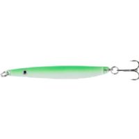 4005652855622 - Colonel Z hav&oslash;rred spoon, UV - 9mm. - Vægt:18g. - Farve:Gr&oslash;n/hvid - 001 3368 018<br>Excellent seatrout lures made of zinc-alloy in attractive colours. Needle-sharp treble hooks with double split ring minimises the drop-out rate.