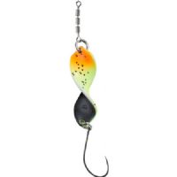 4005652856414 - Pro Staff Series Shooter Spoon - 27mm. - Vægt:2.5g. - Farve:Sort/orange, UV - 001 6041 010<br>This spoon is a real highlight: its unique propeller shape makes it turn on its own axis at the slightest pull, which drives the trout absolutely crazy. In our numerous tests, the Shooter also lured completely passive fish to bite. As it can be used extremely slowly, it is also a top spoon for winter fishing. The front and back of each spoon have contrasting colours which create a unique play of colours when turned. Each spoon features a micro triple swivel that safely prevents line twist. Can be thrown very far. Available in 2.5g and 3.5g.