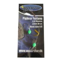 747191909995 - Waterstar Pighvar forfang i 0,5mm line - Længde: 30 cm - krog: 1/0