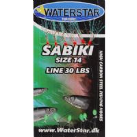 747191995028 - Waterstar Sabiki Rig - Silde forfang - Green flash, Red head - 6 kroge str. 14 - Line: 30 LBS