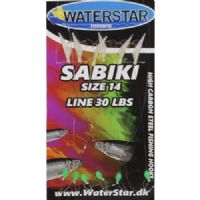 747191995035 - Waterstar Sabiki Rig - Silde forfang - Hvid skel - 6 kroge str. 14 - Line: 30 LBS