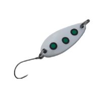 747191998098 - Waterstar - Cyclone - 2 gram - Forside: Hvid m/grønne pletter - Bagside: Sort m/grøn spot