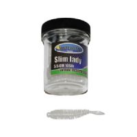 747191999286 - Waterstar - Rubber Baits - Model: Slim Lady - 5,5 cm - 10 stk. - Farve: Hvid - Smag: Banan