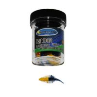 747191999514 - Waterstar - Rubber Baits - Model: Fat Boy junior - 3,5 cm - 10 stk. - Farve: Gul/Lyseblå - Smag: Hvidløg