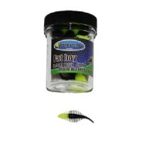 747191999675 - Waterstar - Rubber Baits - Model: Fat Boy junior - 3,5 cm - 10 stk. - Farve: Gul/Sort - Smag: Hvidløg