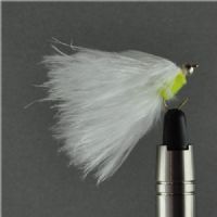 A0111 - CatWhisker - Mini GH Herning Flue - Farve: Chartreuse med hvid hale og sølv hoved - Str. : 10