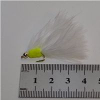 A0111 - CatWhisker - Mini GH Herning Flue - Farve: Chartreuse med hvid hale og sølv hoved - Str. : 10