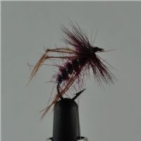 DRY1223 - Tørflue - Hopper Claret - Farve: Mørkerød med Grøn flashing - Str. : 10