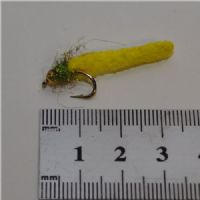 GHMAG004 - Maggot - Farve: Gul med grøn glimmer og guld hoved - Str. : 10