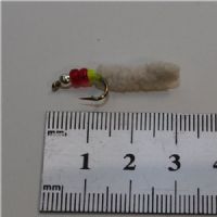 SGMAG001 - Maggot - Farve: Hvid med rød og sølv hoved - Str. : 10