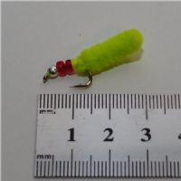 SGMAG002 - Maggot - Farve: Chartreuse med rød og sølv hoved - Str. : 10