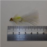 WS1165 - Long Shank - Conehead Cat Whisker White Chatreuse - Farve: Chartreuse/Hvid med messing keglehoved - Str. : 10