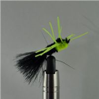 WS24026 - Long Shank - Montana rubber leg Chartreuse Black - Farve: Chartreuse/Sort - Str. : 10