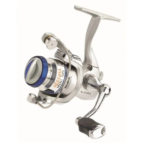4005652103020 - Alegra Mini 515 fiskehjul - Hjulstørrelse515 - Gear:5.1:1 - Lejer:4+1 - Vægt:175g. - 001 0120 515<br>Ideal for ultra light spin fishing, light float fishing and for ice fishing. 

Features: 
4 precision ball bearings plus 1 needle bearing, Quick-Stop-System (Q.S.S.) for stopping rotor instantaneously, Anti-Swing System (A.S.S.), prevents inadvertent vibrations, Finely adjustable front drag (S.D.S) with extra large brake discs, CNC mill-cut aluminium power crank, Anti-twist line roller, Aluminium spool, plus aluminium spare spool., Optional left or right-handed operation