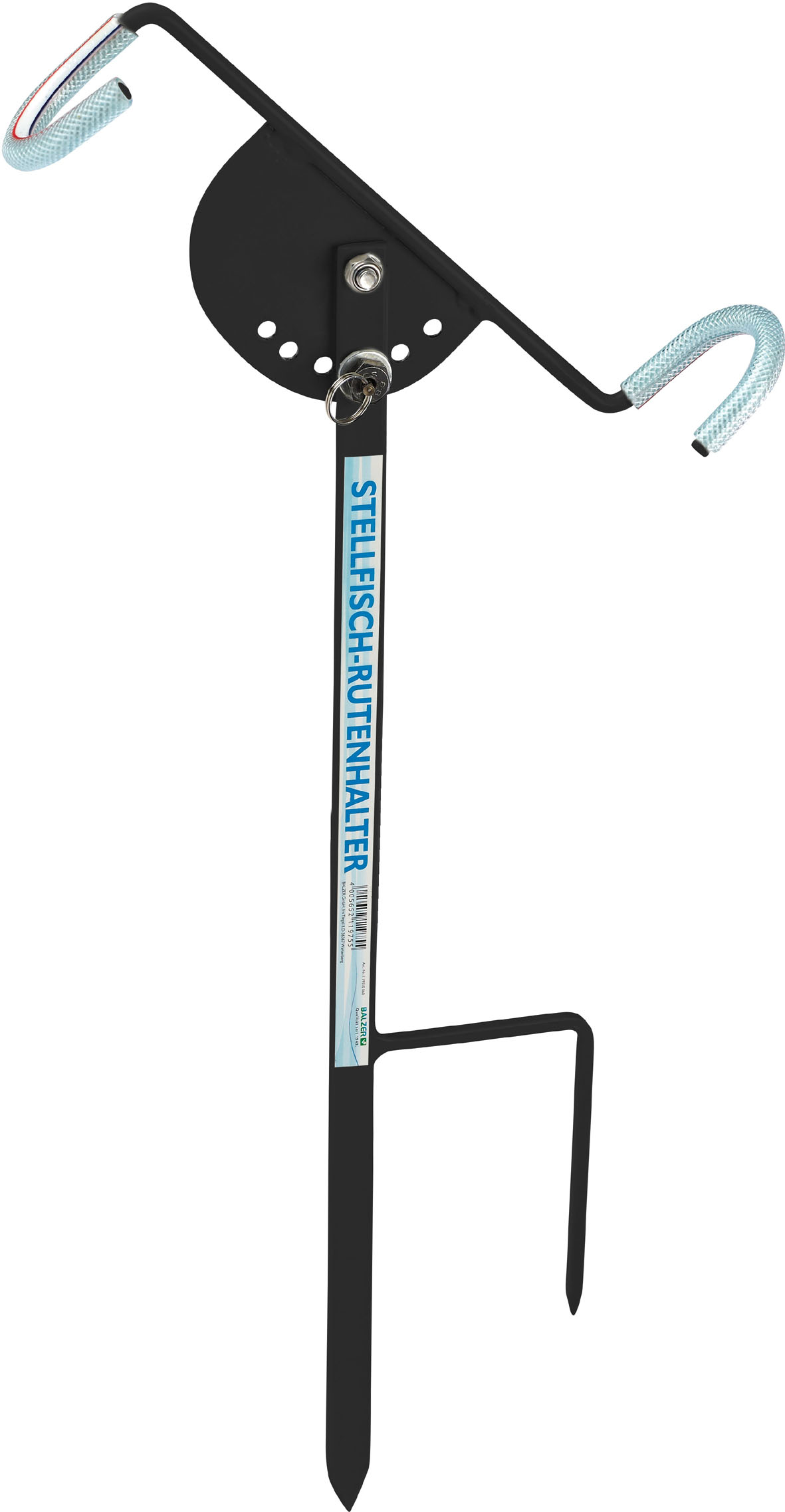 4005652119755 - Baitfish stangholder med st&oslash;ttefod - Længde:70cm. - Farve:Sort - 001 1951 060<br>Extremely strong rod holder stake made from galvanised steel specially designed for using long baitfish rods. Now with 7 fixed holes for bulletproof grip. Length 70cm.