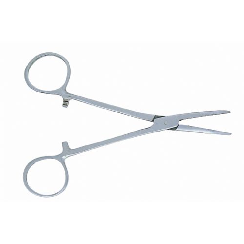4005652153650 - Arterieklemme, buet - Længde:15cm. - Farve:Sølv - 001 8437 014<br>Artery clamp curved tip 15cm
