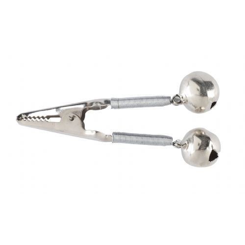 4005652182575 - Metal klokke holder for stangspids med klemme og dobbelt klokke - Længde:9cm. - 001 1980 003<br>With pointed clamp, length 9cm. With double bell.