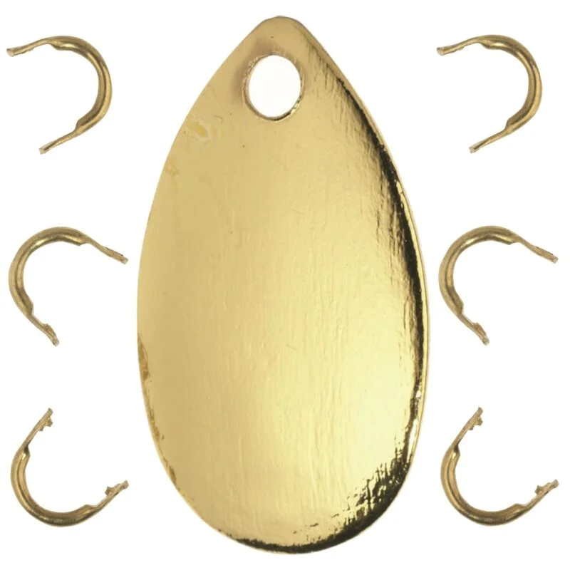 4005652267111 - Edition Sea, fladfiske spoon blade med eyelets - Længde:10cm. - Farve:Guld - 001 4732 023<br>Useful accessories for all anglers, who want to construct their own systems or in order to refine existing leaders individually.