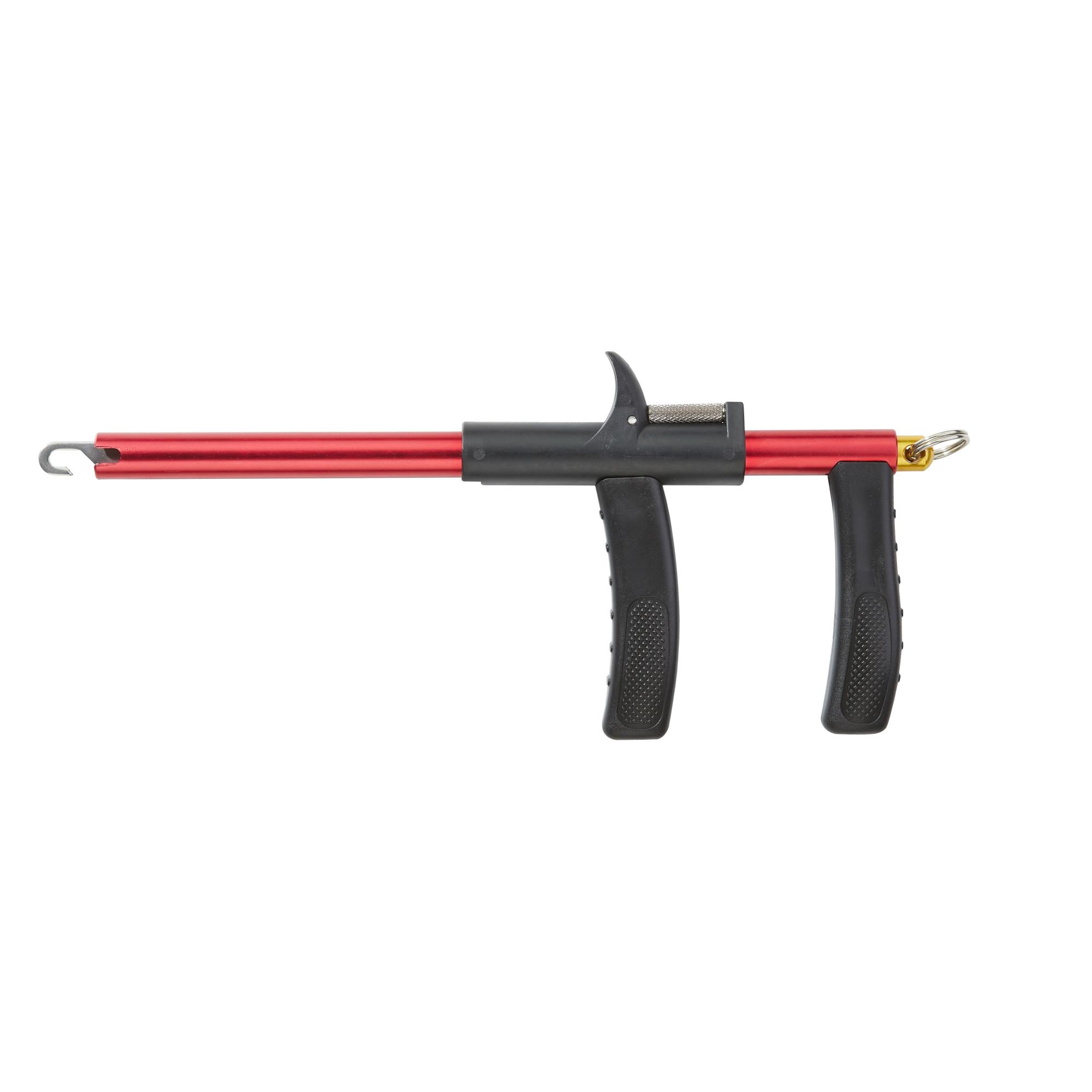 4005652806679 - Shirasu krog udtagningspistol - Længde:33cm. - Farve:Sort/r&oslash;d - 001 8404 005<br>You can’t release a treble hook any more simply and carefully, even if it sits very deeply. Ideal for pike and sea anglers. With hook sharpener.