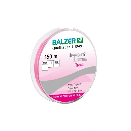 4005652815800 - Iron Line ørred - Rullekapacitet:150M. - Brudstyrke:2.8kg. - Farve:Pink - 001 2649 004<br>Iron Line Trout: The thinnest Ironline, consisting of 3 PE high-performance fibers. Developed in cooperation with our Trout Attack Team for fishing with our rubber worms “Trout Collector” and Spoons. The extremely thin diameter and the smooth surface bring even the smallest baits on distance.