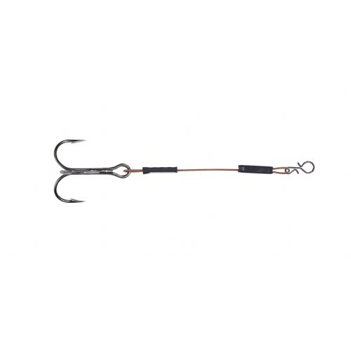 4005652821078 - Shirasu Stinger Rig med snap h&aelig;gte, 1x7 - 95mm. - 001 6103 204<br>There are days on which the predator fish bite extremely cautiously and the missed bite rate is high. On such days an stinger hook leader with an additional treble hook should be used! With a quickrelease clip for hanging up.