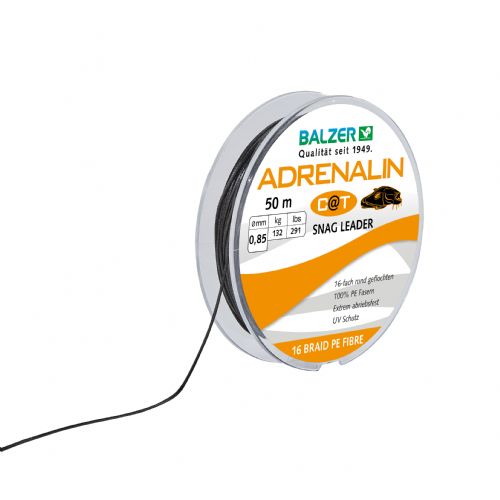 4005652824956 - Adrenalin Cat PE Shock line - Længde:5000cm. - Brudstyrke:132kg. - 001 6702 085<br>The shock leader line is tuned to our „Spliced Line“ i.e. main line, so that these two braided lines can be spliced together in an instant. Fishing for catfish on stone packs, in sunken wood or near other obstacles, requires a sturdy chalk line. Besides, by hook or by crook a drill ensues because the catfish must be kept away from the obstacles. Length 50m