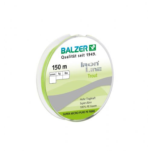 4005652828251 - Iron Line ørred - Rullekapacitet:150M. - Brudstyrke:2.8kg. - Farve:Chartreuse - 001 2650 004<br>Iron Line Trout: The thinnest Ironline, consisting of 3 PE high-performance fibers. Developed in cooperation with our Trout Attack Team for fishing with our rubber worms “Trout Collector” and Spoons. The extremely thin diameter and the smooth surface bring even the smallest baits on distance.