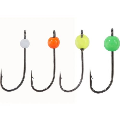 4005652831428 - Trout Collector, kroge med tungstenshoved, mix - Farve:Mix - 001 6079 200<br>Ideal for beginners. All four weights in one set. Size 8 is the perfect fit for our 5cm Trout Collectors and size 6 for the 7cm models. For easy orientation, the colours indicate the respective weight. white 0.21g, orange 0.45g, yellow 0.73g, green 1.30g.