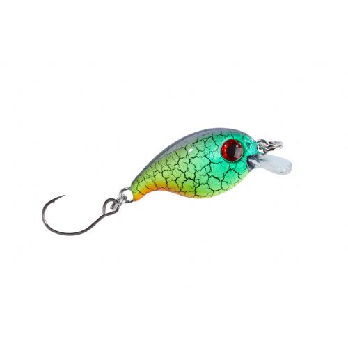 4005652835242 - Trout Attack Thunder wobbler - 30mm. - Vægt:2g. - Farve:Farve H - 001 6093 008<br>Floating trout crank hard bait with cool UV-active colours that bring in the strikes. With rattles in its body. The hook tip has been sharpened chemically.