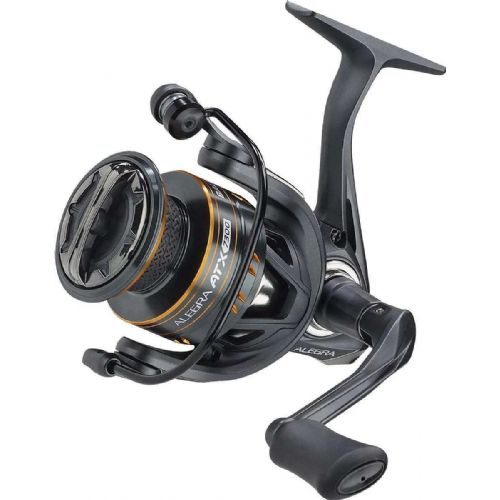 4005652849430 - Alegra ATX 7000 fiskehjul - Hjulstørrelse7400 - Gear:5.8:1 - Lejer:6+1 - Vægt:290g. - 001 0324 740<br>When manufacturing the Alegra ATX series, we focused on outstanding running quality from the very beginning. The precision gear together with the screw-in aluminium crank handle minimise tolerances to an absolute minimum. Another highlight is the Micro Disc drag system, which runs completely smoothly and can be adjusted with extreme precision. The tried and tested S-stroke system guarantees perfect line lay. 

Features: 
6 precision ball bearings plus 1 needle bearing, S stroke system for optimal line lay for casting, Bail Fix System: no unwanted turn back of the bail when casting, Total Tolerance Control System (T.T.C.): any conceivable tolerances of, the crank, gear and drags are reduced to a minimum, Strong Bail Concept: bail made from strong, lightweight aluminium, Quick-Stop-System (Q.S.S.) to stop the rotor instantaneously, Anti Swing-System (A.S.S.), prevents undesirable vibrations, Finely adjustable drag (S.D.S) with large brake discs, Anti-Twist line rollers, Aluminium spool, Screw-in handle, Optional left or right manual operation