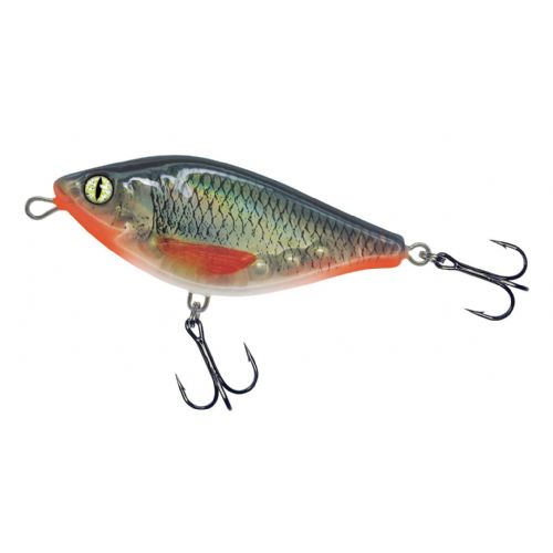 4005652853055 - Shirasu Jerk Bait wobler - 100mm. - Vægt:42g. - Farve:Clear Roach, UV - arbejdsdybde130cm - Baittype:Jerk Bait - 001 3356 004<br>Absolute top-class hardbait: Developed by our Shirasu Pro Staff team, produced in the EU! The hardbait features the highest quality workmanship and technical sophistication, including TSS (Twin Top Water System) or Cast & Balance systems. The true value of a high-quality hardbait, however, only becomes apparent when you look at its performance, which ultimately decides whether it is a success or a failure. Each type of hardbait in the Shirasu series has its own individual features, precisely matched to the type of guide and the expected target fish. The Twitch hardbait, for example, swings out sideways (Walk the Dog), the Asp hardbait vibrates at a high frequency and the Deep Diver is aggressive. Our Pro Staffers have spent countless
hours and tests on the water optimising these features. Each individual hardbait is put through a test basin at the manufacturer’s before delivery. This means that you can be 100% sure that only perfectly running hardbaits leave the production.
All plugs are lead-free and fitted with steel balls. Caution: extremely sharp trebles! 

The Shirasu Jerk Bait is easy to jerk and reel in. When jerked, it breaks out sideways. When reeling in monotonously, it runs through the water with S-curves. The Shirasu Jerk has a special feature: If you make a recovery stop, it slowly sinks down flanking. This flanking sink appears to trigger an impulse in the pikes, as it is in this phase that they often attack. Diving depth 8cm: 1.1m, 10cm: 1.3m, 12cm: 1.5m.