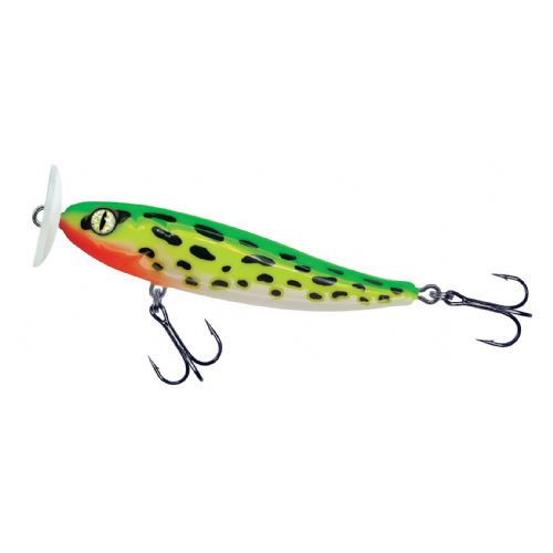4005652853246 - Shirasu Top Water wobler - 90mm. - Vægt:14g. - Farve:Toxic Frog, UV - arbejdsdybde0cm - Baittype:Top Water - 001 3359 004<br>Absolute top-class hardbait: Developed by our Shirasu Pro Staff team, produced in the EU! The hardbait features the highest quality workmanship and technical sophistication, including TSS (Twin Top Water System) or Cast & Balance systems. The true value of a high-quality hardbait, however, only becomes apparent when you look at its performance, which ultimately decides whether it is a success or a failure. Each type of hardbait in the Shirasu series has its own individual features, precisely matched to the type of guide and the expected target fish. The Twitch hardbait, for example, swings out sideways (Walk the Dog), the Asp hardbait vibrates at a high frequency and the Deep Diver is aggressive. Our Pro Staffers have spent countless
hours and tests on the water optimising these features. Each individual hardbait is put through a test basin at the manufacturer’s before delivery. This means that you can be 100% sure that only perfectly running hardbaits leave the production.
All plugs are lead-free and fitted with steel balls. Caution: extremely sharp trebles! 

Our Topwater Bait gives you two surface hardbaits in one with our innovative Twin Topwater System (TTS). And here’s how it works: You can fish with the hardbait with the plastic plate or without the plate. Simply place the plate on the front eyelet or remove it. Without the plate, the hardbait runs like a classic topwater hardbait, i.e. it breaks out to the left and right. With the plate attached, the hardbait becomes a popper that can be retrieved with a jerk, creating a good splash of water and a popping sound due to the concave shape of the plate. Supplied with 2 plates. Diving depth 7 and 10cm: 0m.