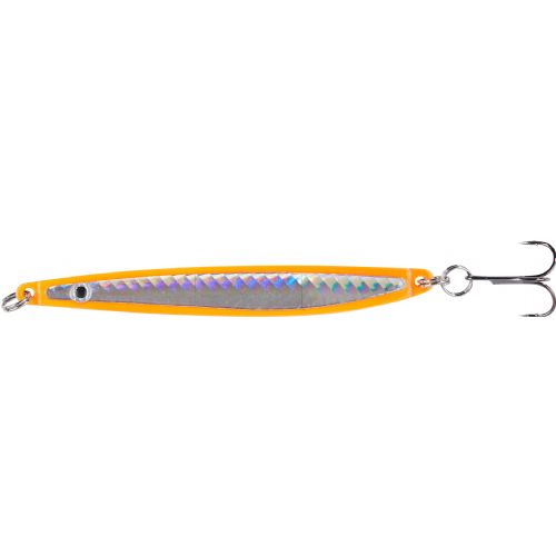 4005652855455 - Colonel Z havørred spoon. UV - 10mm. - Vægt:26g. - Farve:Orange reflex - 001 3362 026<br>Excellent seatrout lures made of zinc-alloy in attractive colours. Needle-sharp treble hooks with double split ring minimises the drop-out rate.