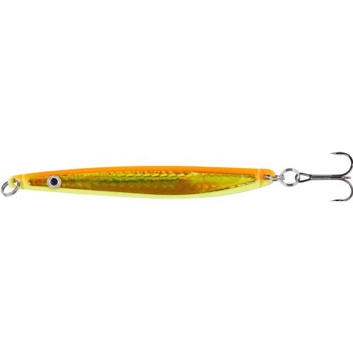 4005652855462 - Colonel Z hav&oslash;rred spoon, UV - 9mm. - Vægt:18g. - Farve:Orange/gul reflex - 001 3363 018<br>Excellent seatrout lures made of zinc-alloy in attractive colours. Needle-sharp treble hooks with double split ring minimises the drop-out rate.