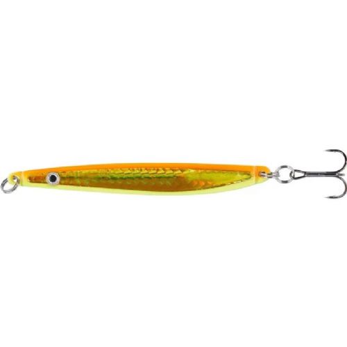 4005652855479 - Colonel Z havørred spoon. UV - 10mm. - Vægt:22g. - Farve:Orange/gul reflex - 001 3363 022<br>Excellent seatrout lures made of zinc-alloy in attractive colours. Needle-sharp treble hooks with double split ring minimises the drop-out rate.