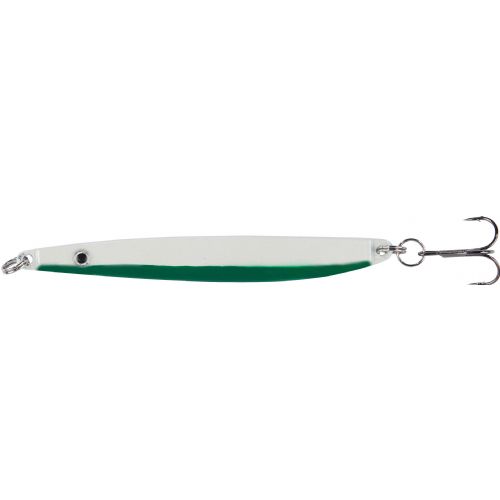 4005652855707 - Colonel Z havørred spoon. UV - 10mm. - Vægt:26g. - Farve:Hvid/grøn - 001 3370 026<br>Excellent seatrout lures made of zinc-alloy in attractive colours. Needle-sharp treble hooks with double split ring minimises the drop-out rate.