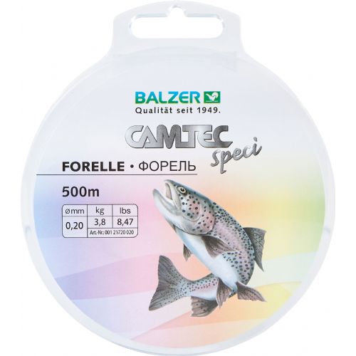 4005652857473 - Camtec Speci monofil line - Rullekapacitet:500M. - Brudstyrke:4.3kg. - Farve:Transparent - Variant:Trout - 001 2172 022<br>Camtec Speci Line: The newly launched Camtec Speci lines with new attractive spools and new target fishes/types of fishing such as perch and feeder.