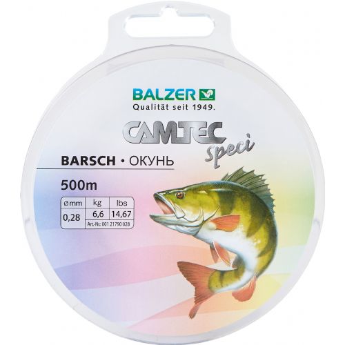 4005652857657 - Camtec Speci monofil line - Rullekapacitet:500M. - Brudstyrke:5.7kg. - Farve:Lysbrun - Variant:Perch - 001 2179 025<br>Camtec Speci Line: The newly launched Camtec Speci lines with new attractive spools and new target fishes/types of fishing such as perch and feeder.