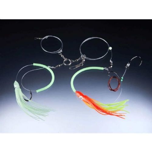 4005652863856 - 71° North Special, naturlig bait forfang, lingfish/torsk/hellefisk, #5/0 + #8/0 - Længde:175cm. - 001 4801 060<br>For heavy natural bait fishing for ling, tusk and halibut. You fish with large fish scraps or whole bait fish. The smaller single hook can be moved and adjusted to the size of the bait.